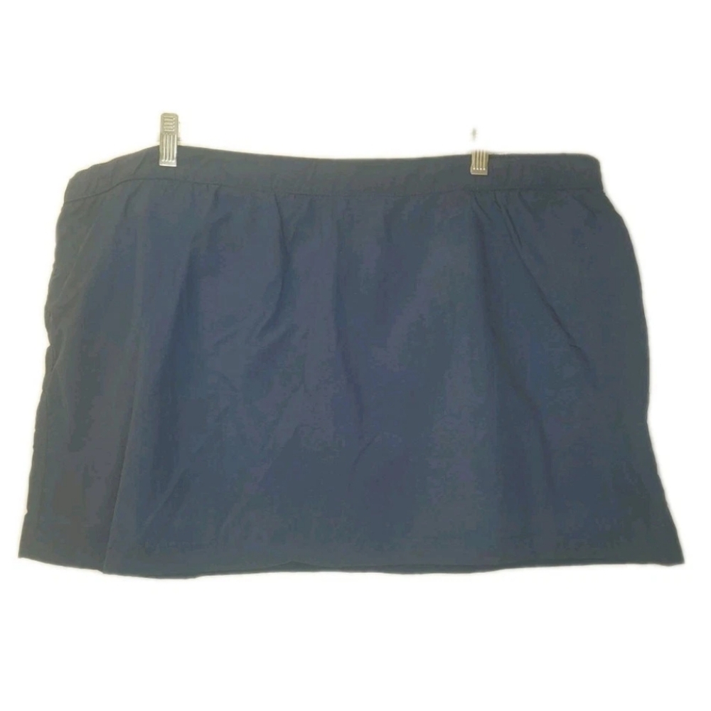 Swimsuits For All Swim Skirt Woman Plus 22/24W 3X Navy Nylon Pool Beach Modest